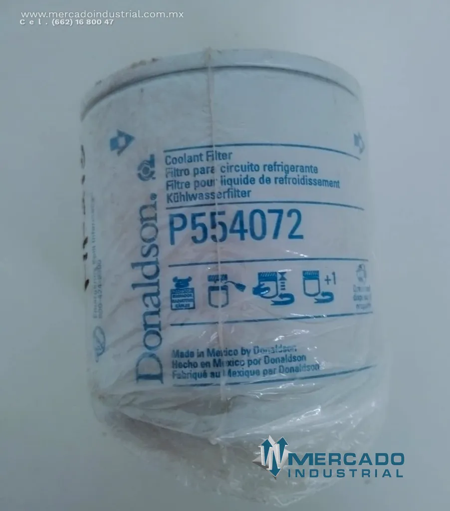 Filtro hidráulico modelo P554072 marca DONALDSON