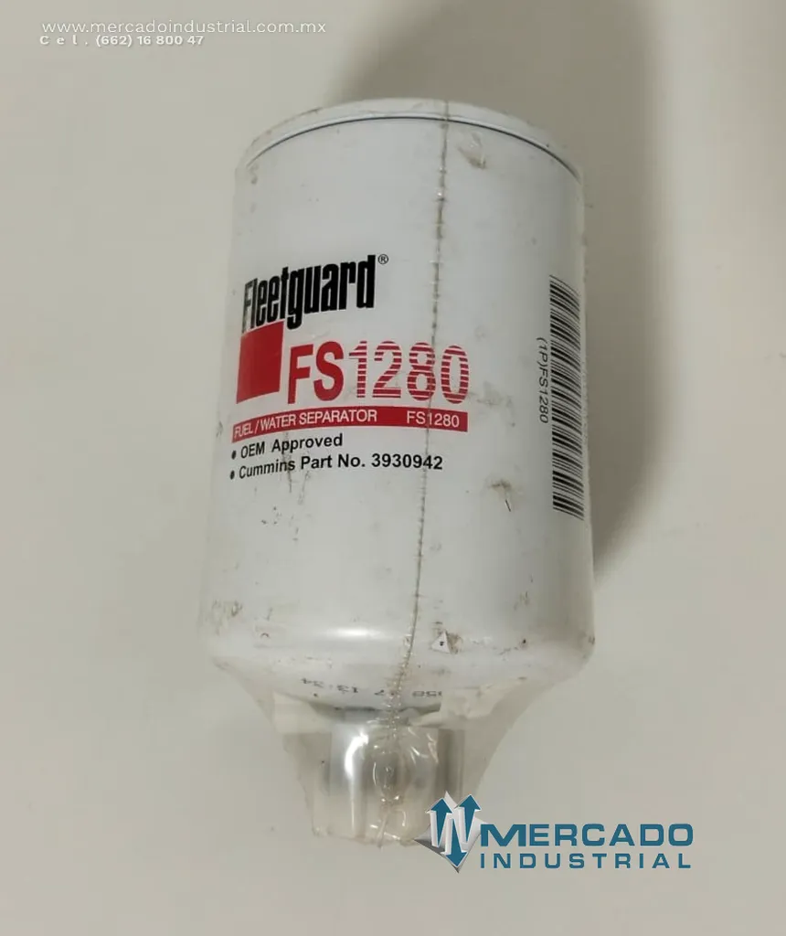 Filtro separador de agua y gasolina modelo FS1280 marca FLEETGUARD
