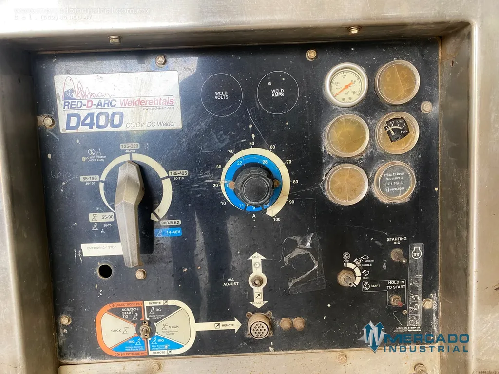 Generador soldador de diésel 20 kW modelo D400 marca RED-D-ARC-WELDER
