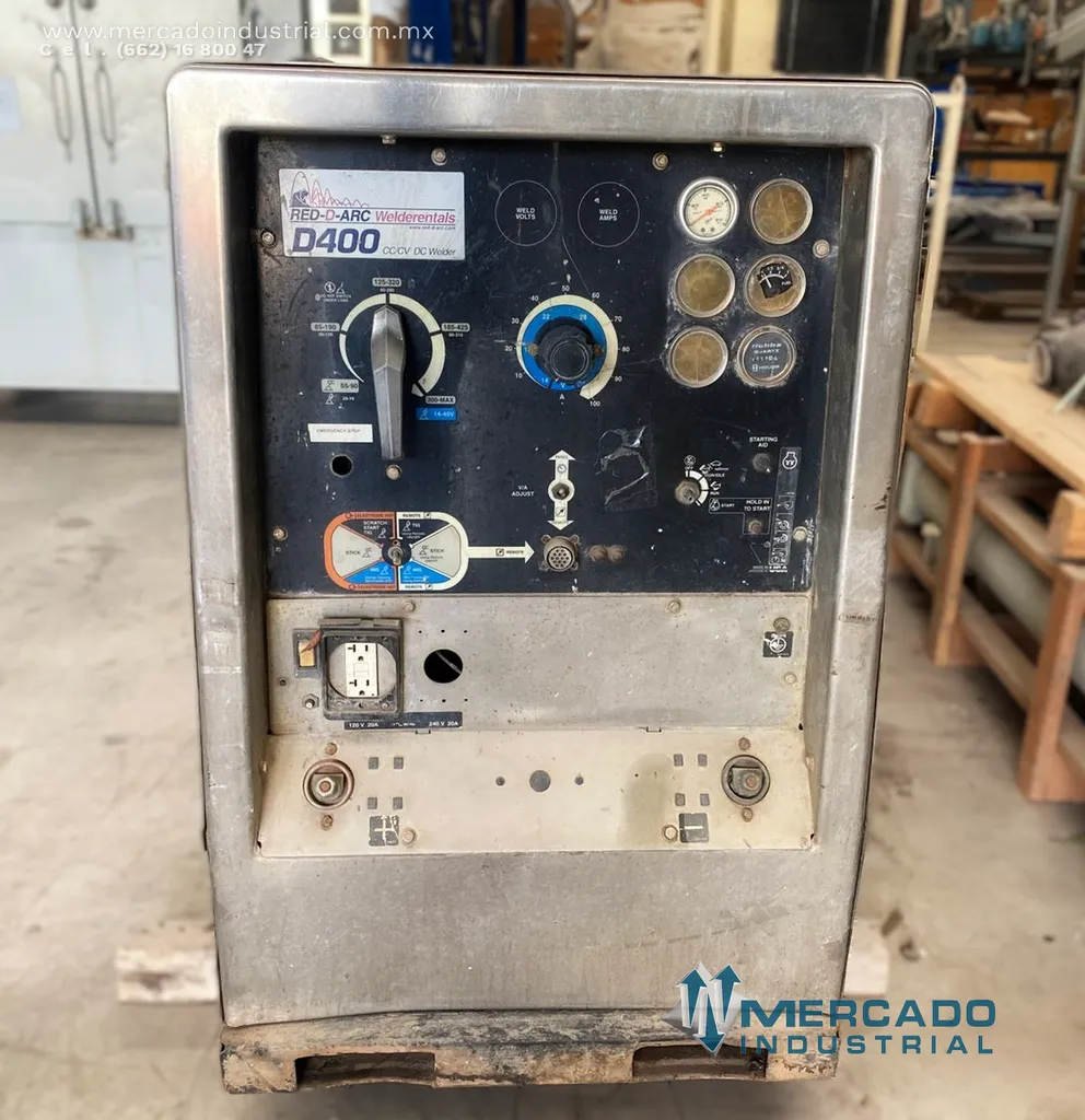 Generador soldador de diésel 20 kW modelo D400 marca RED-D-ARC-WELDER