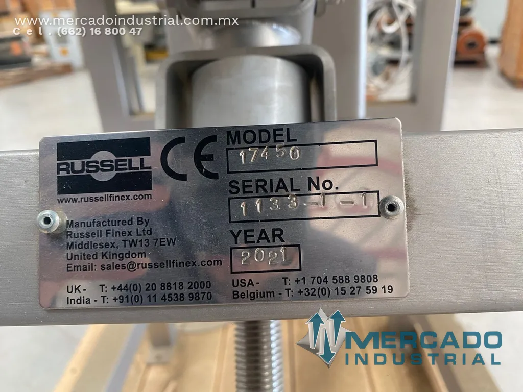 Separador centrifugo liquido-solido modelo 17450 marca Rusell Finex