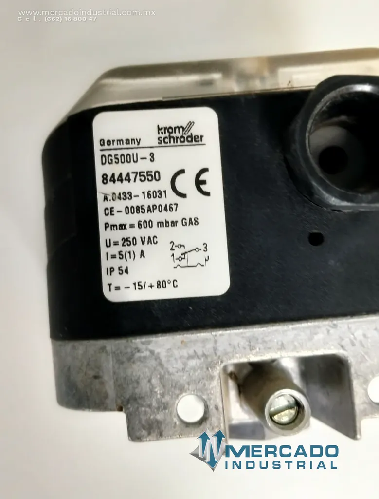 Interruptor de presión 600 mbar modelo DG500U-3 marca KROMSCHRÖDER