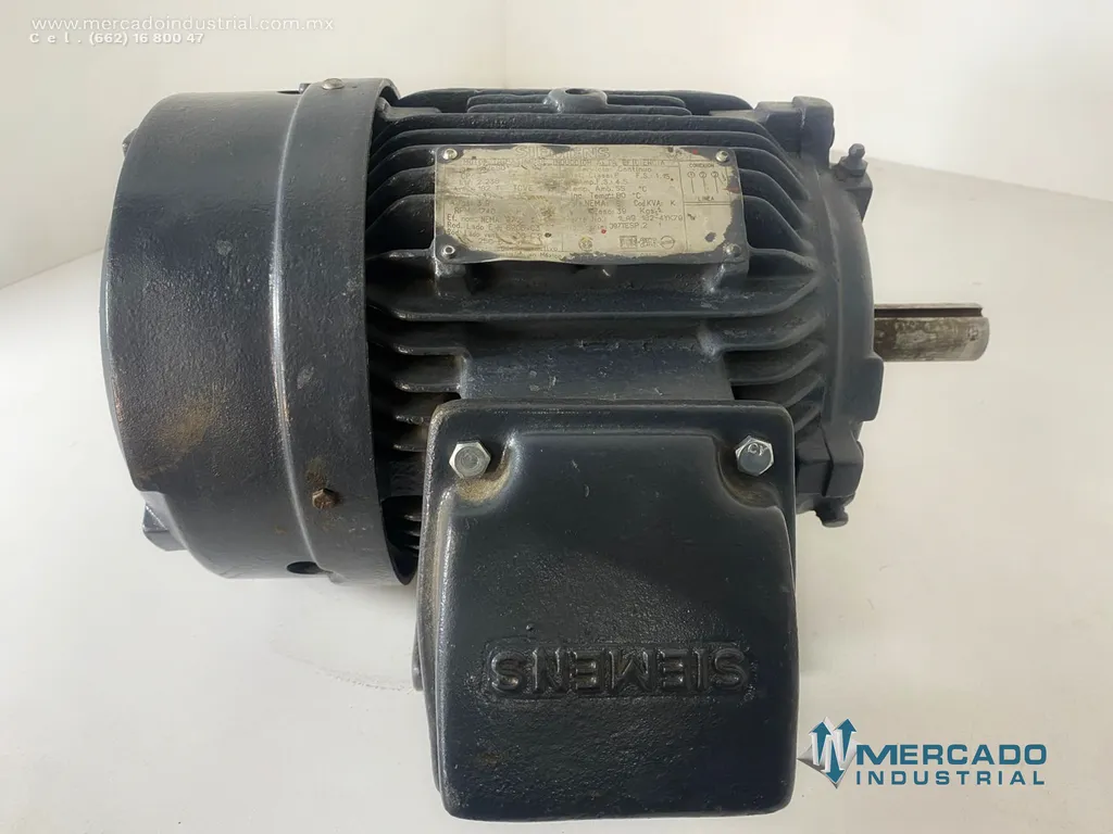 Motor eléctrico trifásico 3 HP 4 polos 1740 RPM marca Siemens