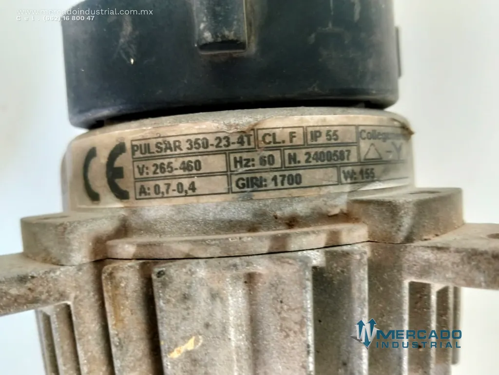 Motor eléctrico 1/5 HP 4 polos 1700 RPM modelo 350-23-4T marca PULSAR