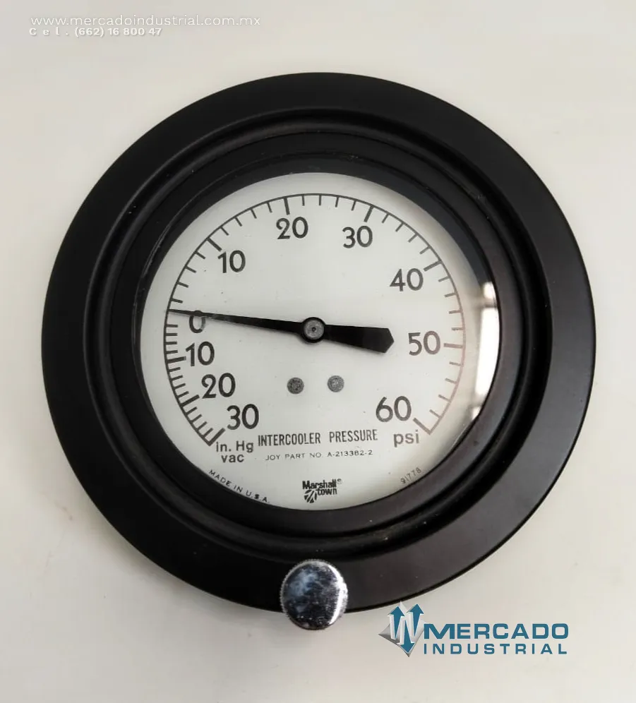Manómetro combinado de vacío y presión 30 inHG-60 PSI parte A-213382-2 marca MARSHALLTOWN