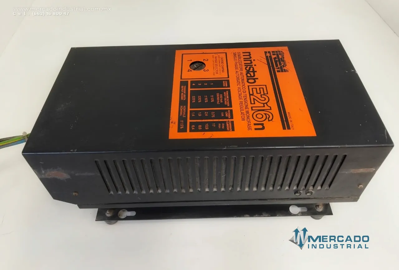 Regulador automático de voltaje monofásico  220 V modelo MINISTAB-E216N marca IREM