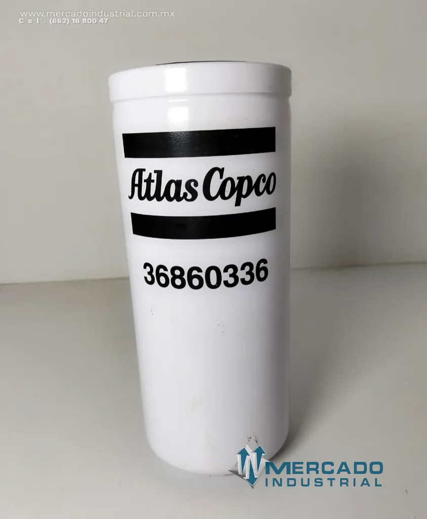 Filtro de aceite separador parte 36860336 marca Atlas Copco