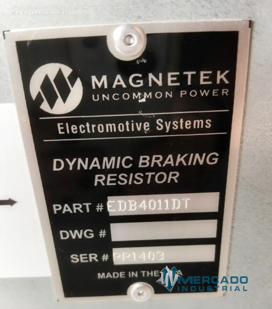 Resistor de frenado dinámico 460 VAC 7.5 HP parte EDB4011DT marca Magnetek