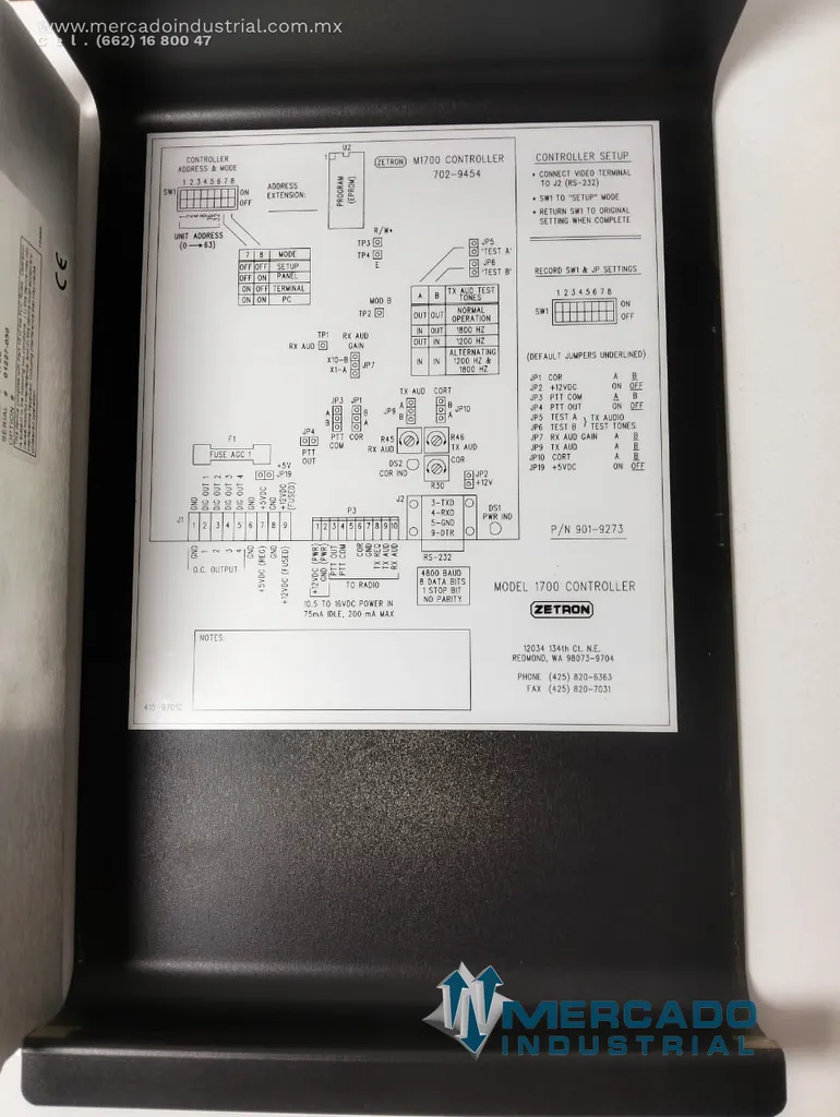Controlador de sistema 13.8vdc modelo 1700 marca Zetron