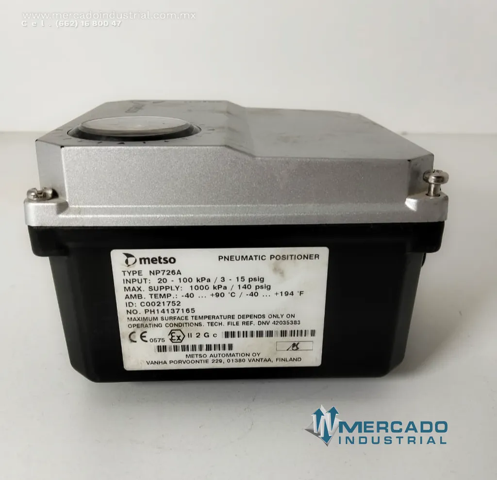 Posicionador neumático de válvula 1000kpa modelo NP726A marca Metso