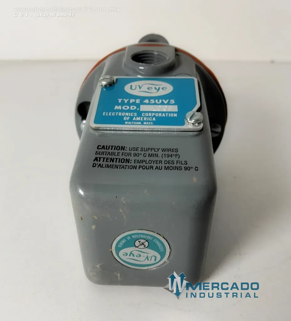 Sensor detector de flama UV 120VAC modelo 45UV5-1009 marca Fireye