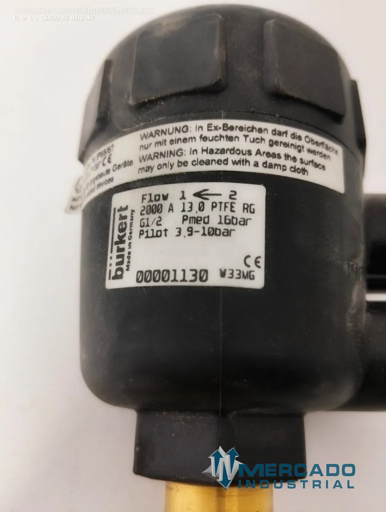 Válvula de asiento angular 0 a 16 bar tipo 2000-A marca Burkert