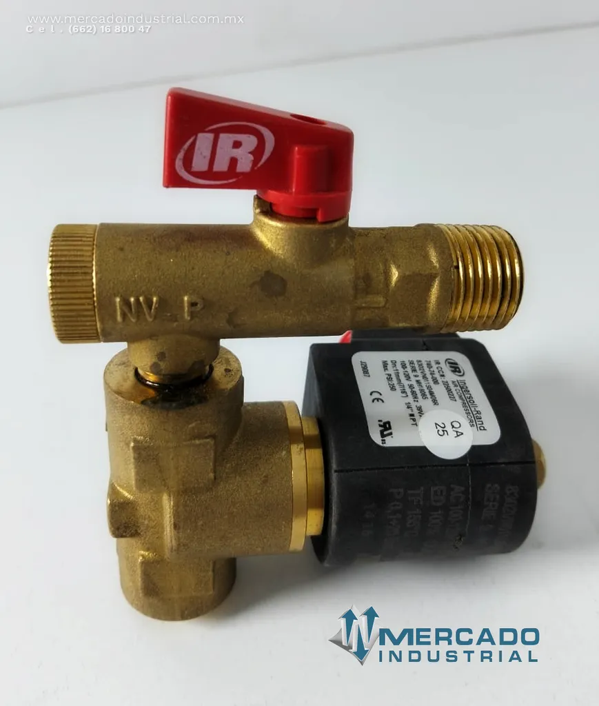 Válvula solenoide 250 PSI parte 22500227 marca Ingersoll Rand