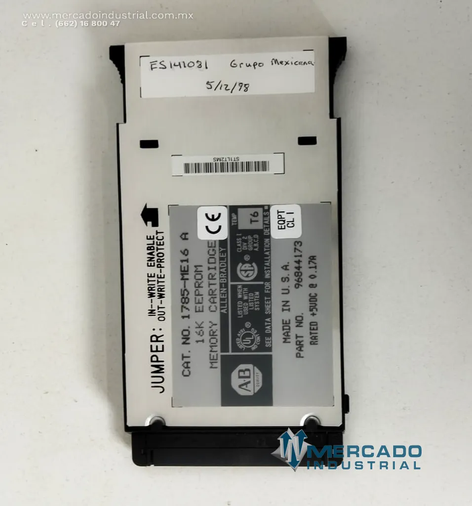 Cartucho de memoria EEPROM 16k modelo 1785-ME16 A marca Allen-Bradley