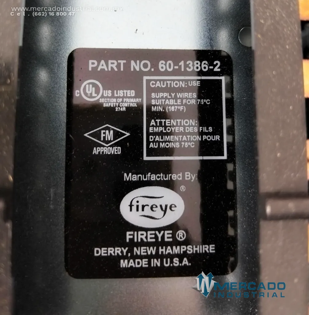 Base de cableado cerrada 120 VAC parte 60-1386-2 marca Fireye