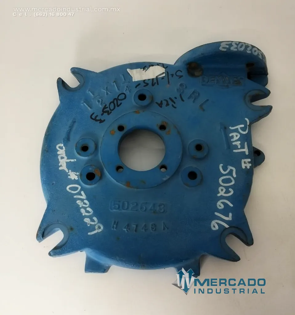 Placa posterior para bomba de lodos SRL 1 1/2 × 1 1/4" parte 502648 marca Denver