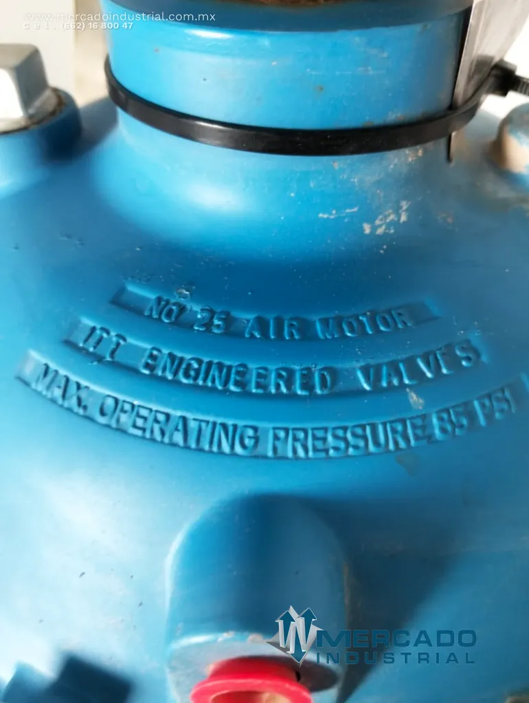 Válvula de diafragma neumática con actuador 1" 85 PSI modelo DIA-FLO marca ITT