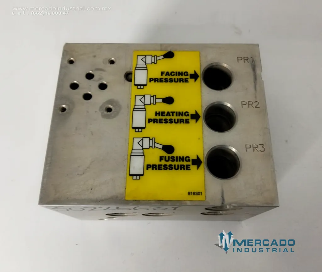 Bloque manifold hidráulico de válvula hidráulica de 3 vías para unidad de potencia