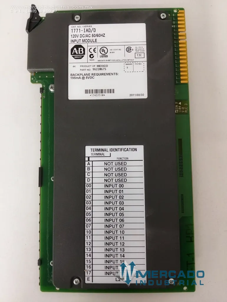 Módulo electrónico 120VDC modelo 1771-IAD/D marca Allen-Bradley