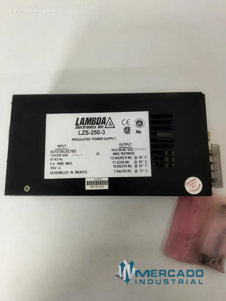 Fuente de poder regulada 230VAC modelo LZS-250-3 marca Lambda electronics