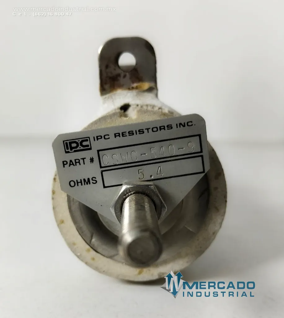 Resistencia eléctrica 5.4ohms parte CSWG-540-9 marca IPC resistors