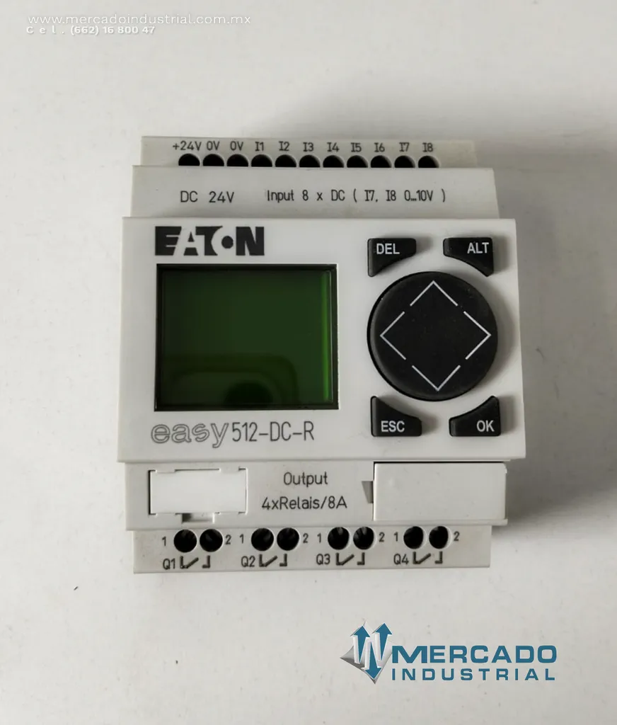 Relé lógico programable 10 A 240 VAC modelo easy512-DC-R marca Eaton