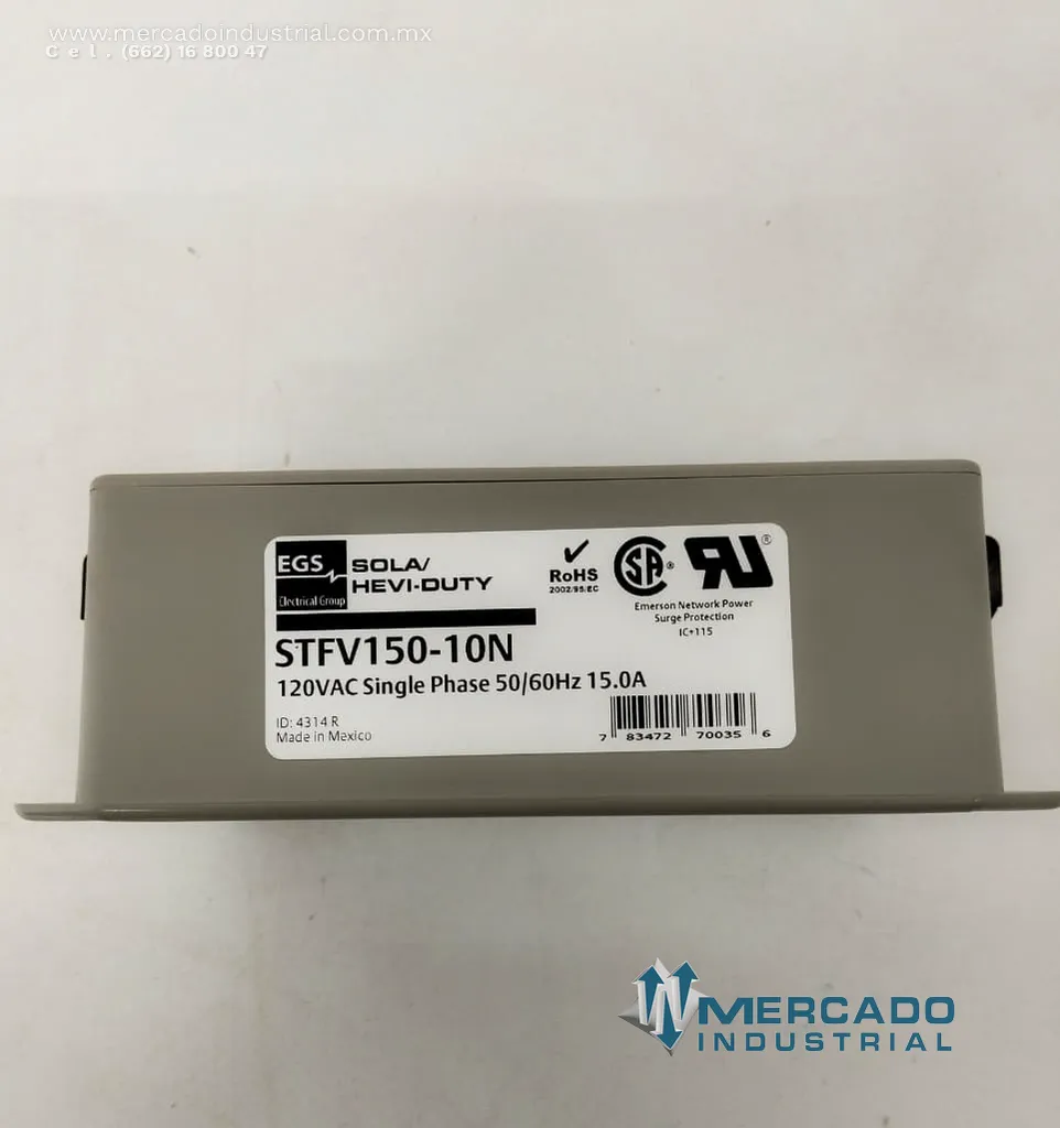 Filtro de supresión monofásico 120VAC modelo STFV150-10N marca SOLA