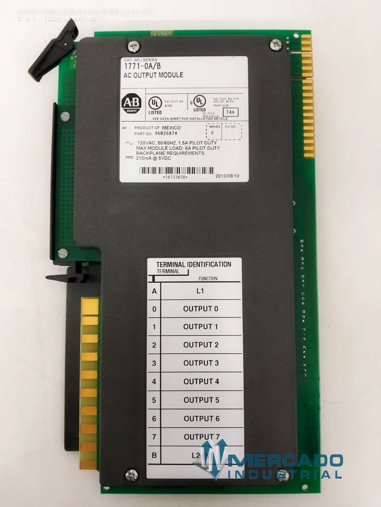 Modulo electrónico 120VAC modelo 1771-OA/B marca Allen-Bradley
