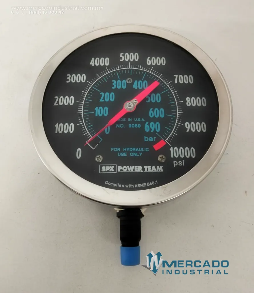 Manómetro hidráulico 10000 PSI 690 bar modelo 9089 marca SPX power