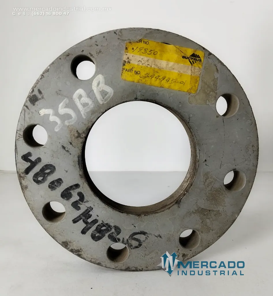 Brida válvula roscada 9" parte 544945-01 marca Bucyrus