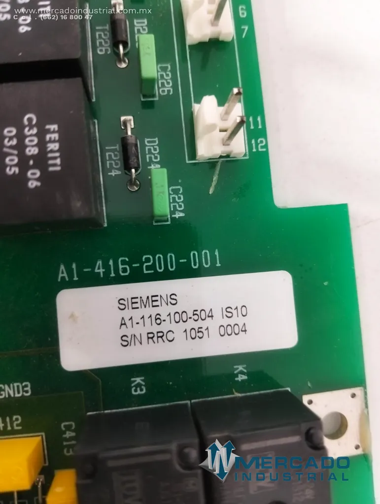 Tarjeta interfaz de potencia parte A1-116-100-504 marca Siemens