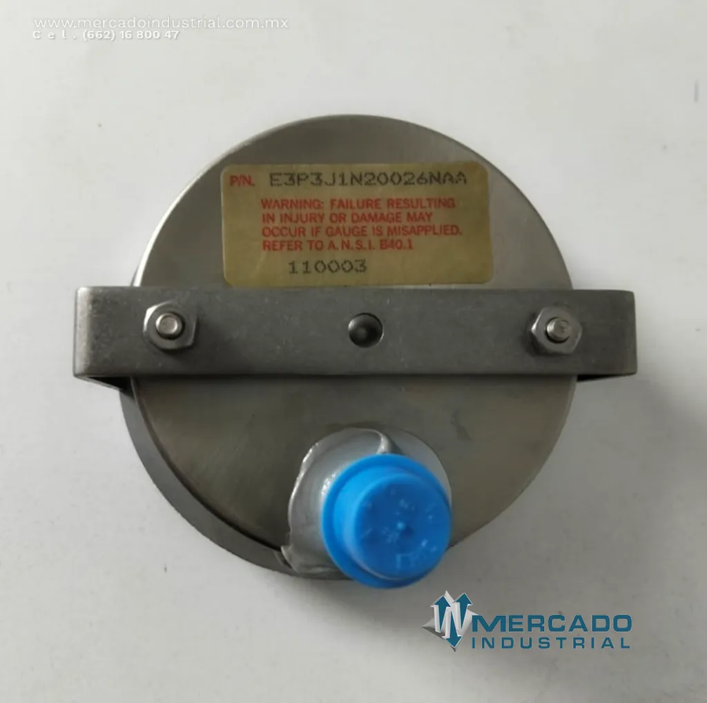 Manómetro de presión 3000 PSI parte E3P3J1N20026NAA marca Bucyrus