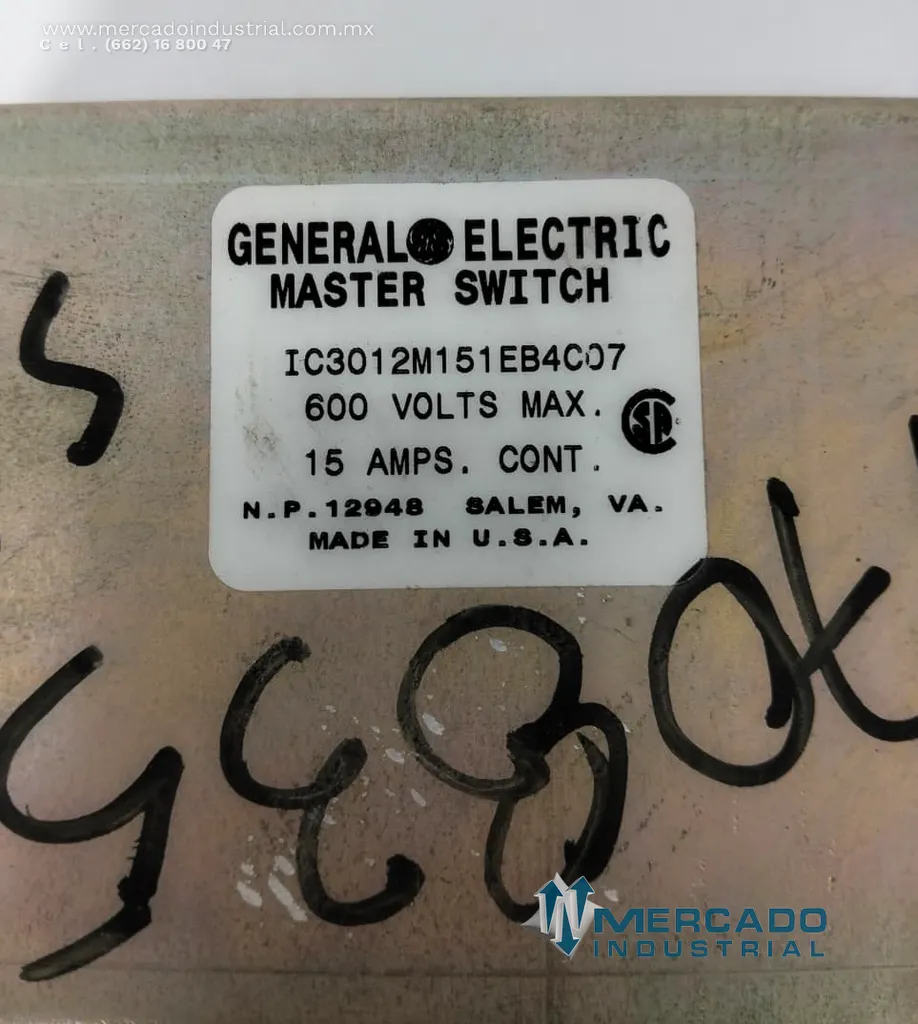 Interruptor maestro 600V modelo IC3012M151EB4C07 marca General electric