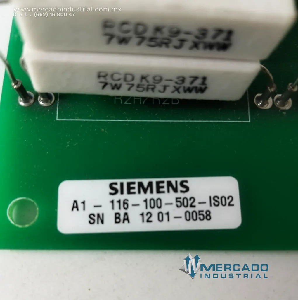 Placa amortiguador snubber parte 62036309 marca Siemens