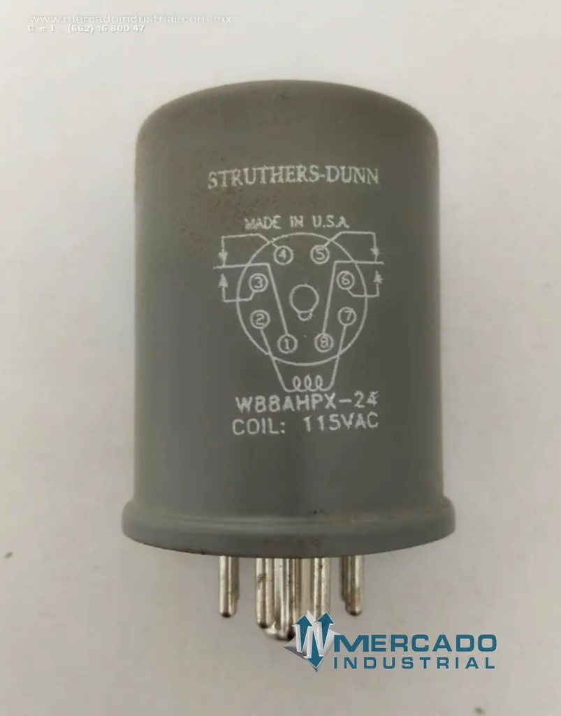 Relé electromecánico industrial 115 VAC modelo W88AHPX-24 marca Struthers-Dunn