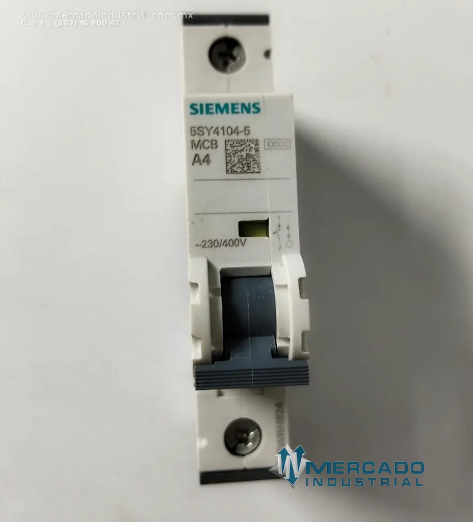 Interruptor automático 4 AMP 400 VAC 1 polo modelo 5SY4104-5 marca SIEMENS