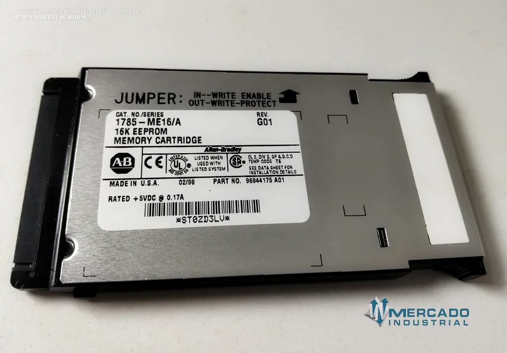 Cartucho de memoria EEPROM 0.17 AMP 5 VDC modelo 1785-ME16/A marca Allen - Bradley