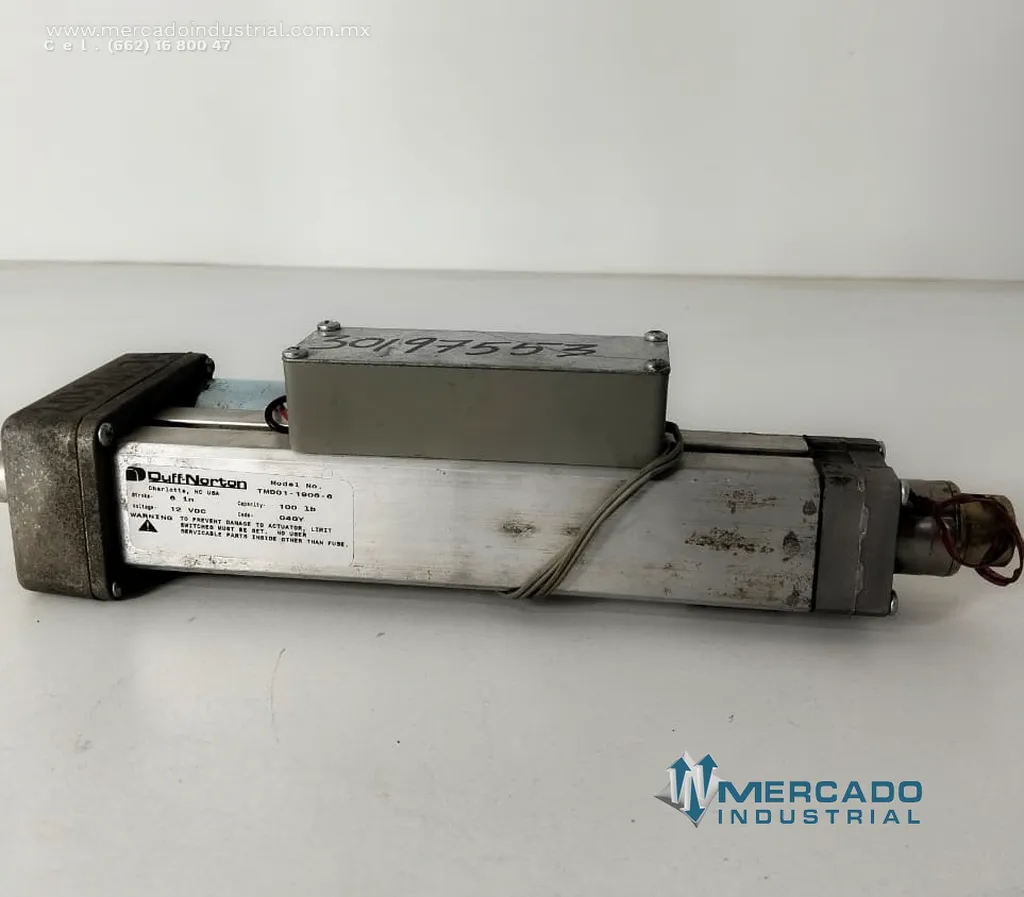 Actuador lineal eléctrico 12VDC modelo TMD01-1806-6 marca Duff-norton