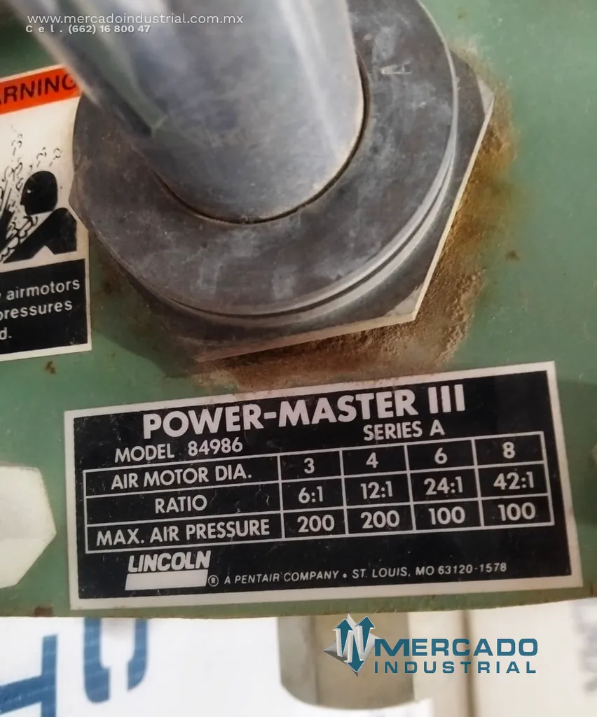 Bomba neumática de alta presión 200psi modelo 84986 marca Lincoln