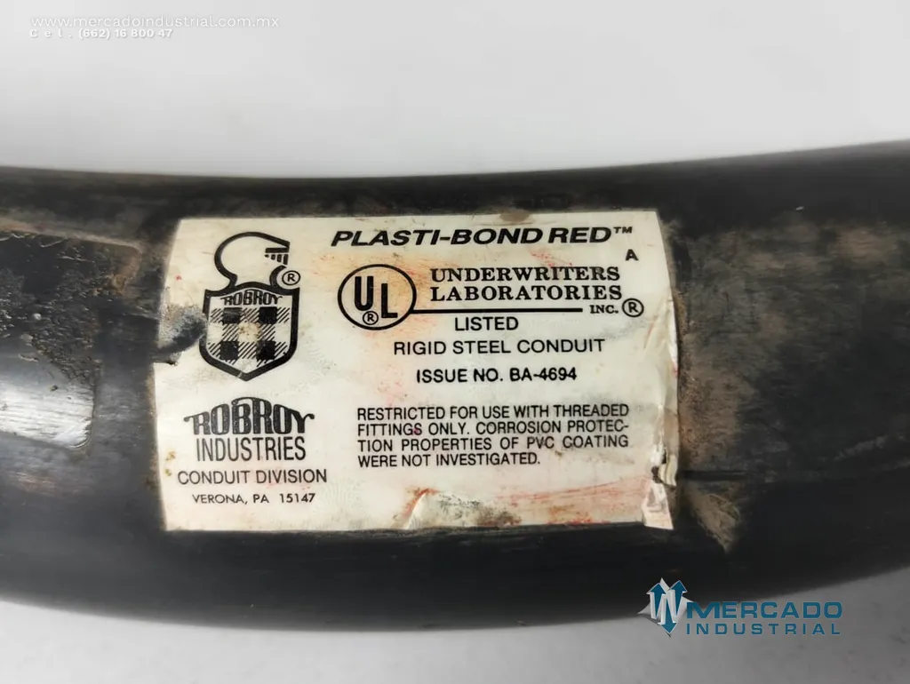 Codo de tubo conduit rígido recubierto 25" marca Robroy industries