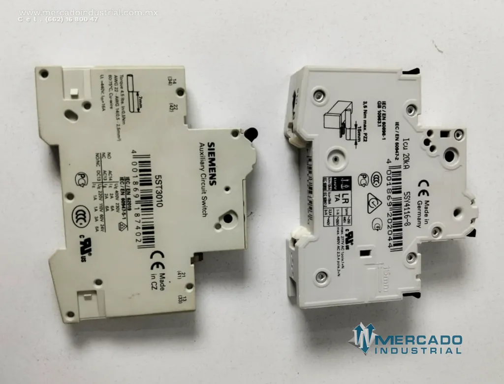 Interruptor automático 400 VAC 16 A 1 polo modelo 5ST3010 marca Siemens