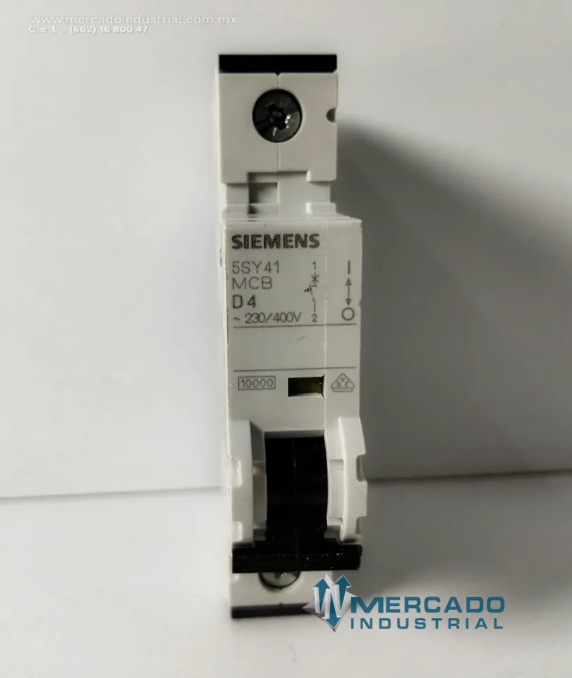 Interruptor automático en miniatura 4 A 400 VCA 1 polo modelo 5SY41 marca Siemens