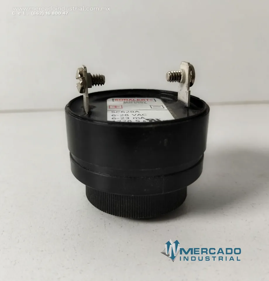 Zumbador eléctrico (Buzzer) 23 mA 28 VAC modelo SC628A marca Sonalert