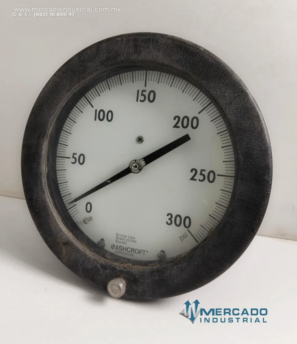 Manómetro de tubo Bourdon 300 PSI modelo DuraGauge marca Ashcroft