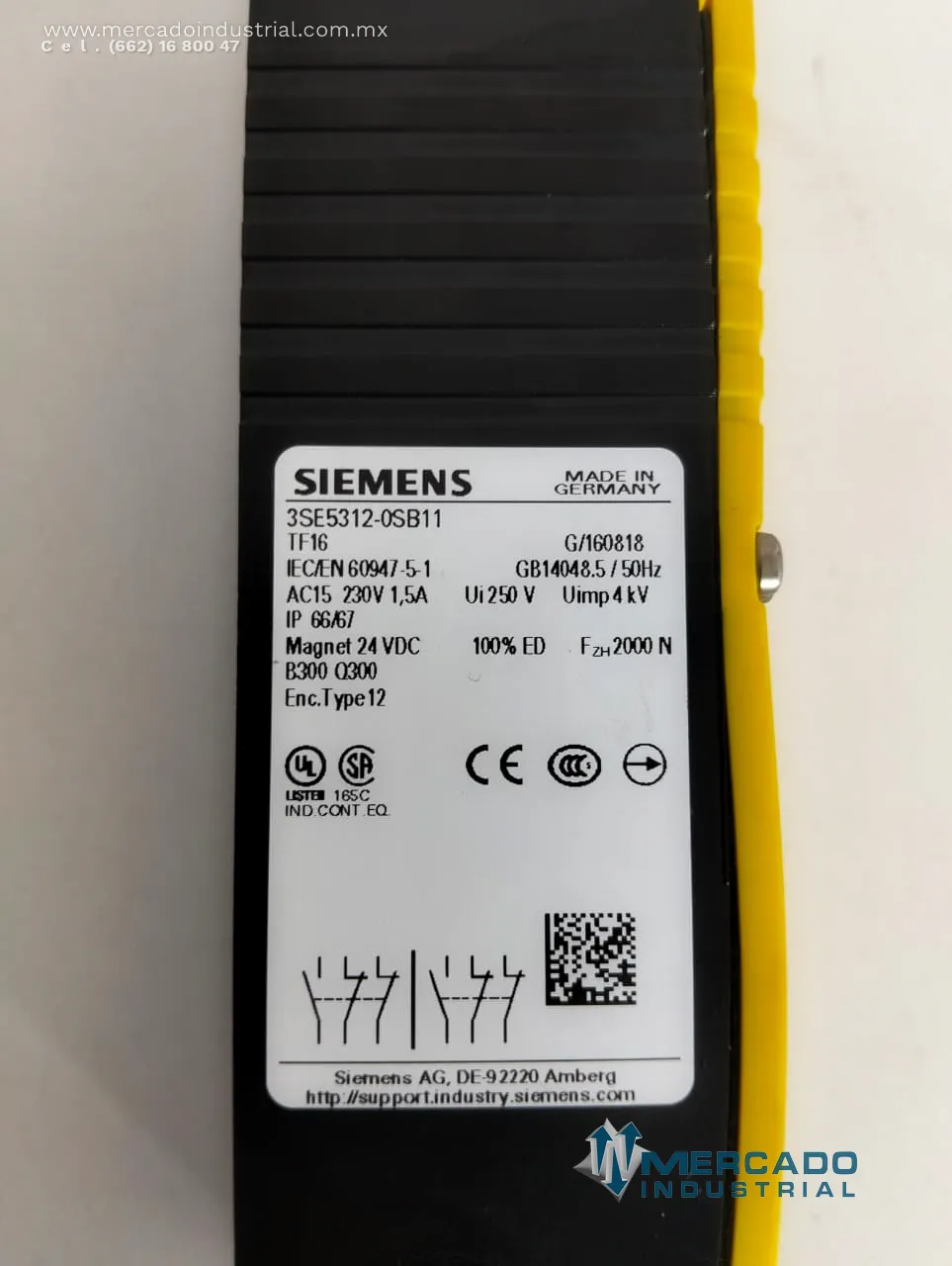 Interruptor de seguridad 1.5 A 230 V parte 3SE5312-0SB11 marca SIEMENS