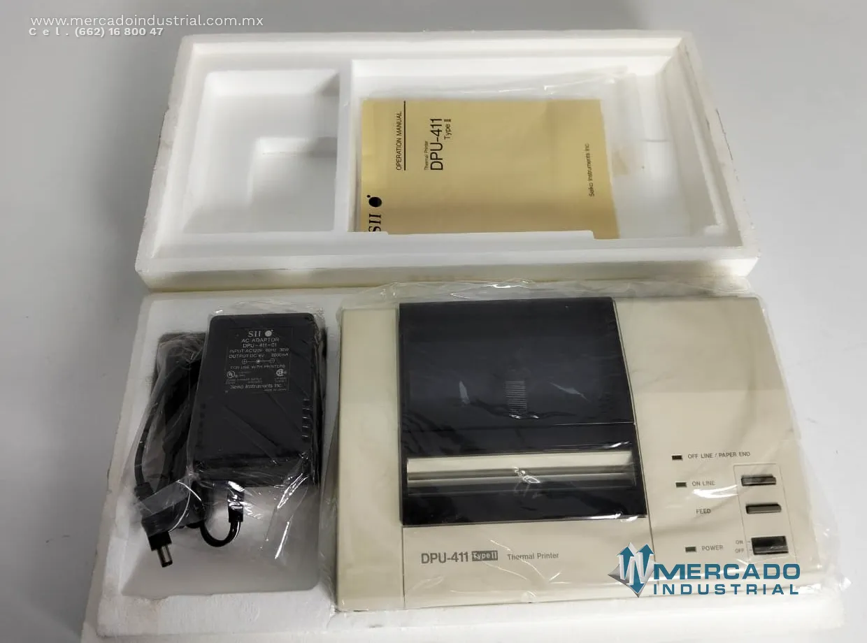 Impresora térmica portátil de sobre mesa 4.8 V 5 W modelo DPU-411-04D marca SEIKO INSTRUMENTS