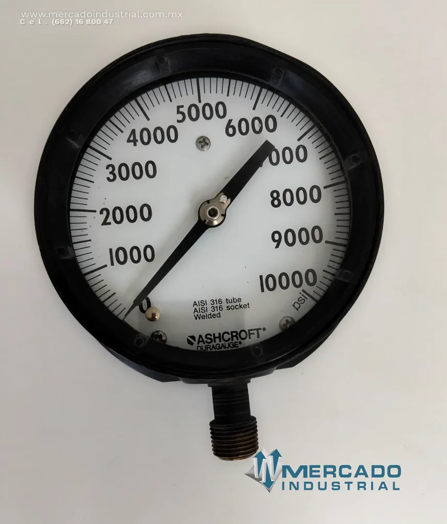 Manómetro 0-1000 PSI modelo 45-1379 marca ASHCROFT
