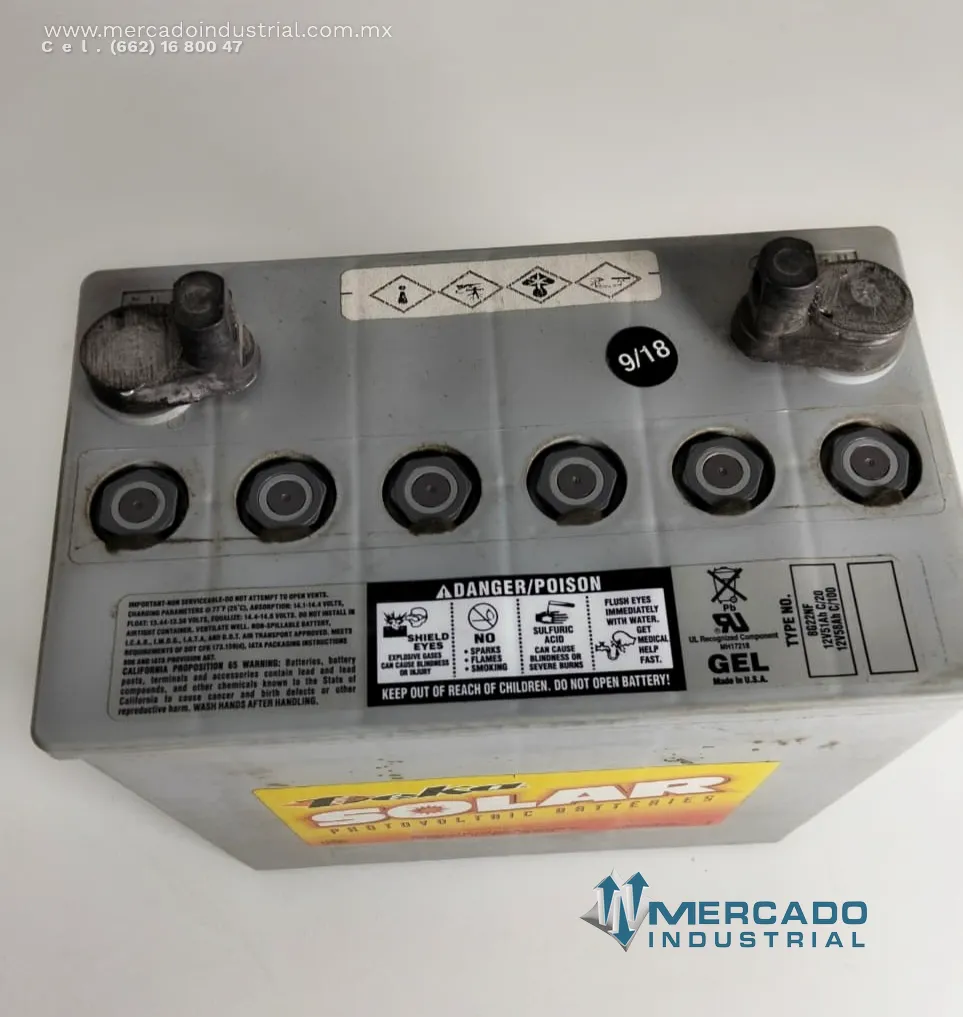 Batería solar sellada 12V parte 8G22NF marca Deka