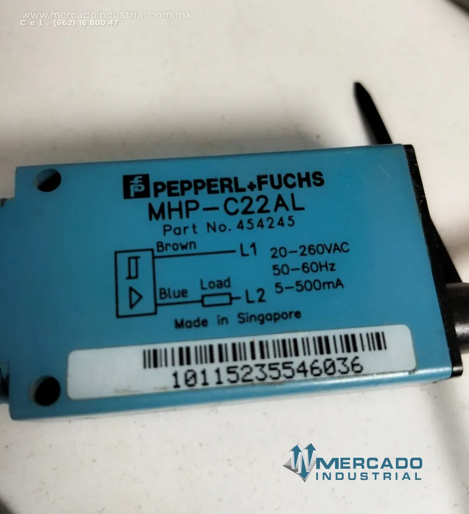 Sensor Fotoeléctrico 500 mA 260 VAC modelo MHP-C22AL marca Pepperl+Fuchs