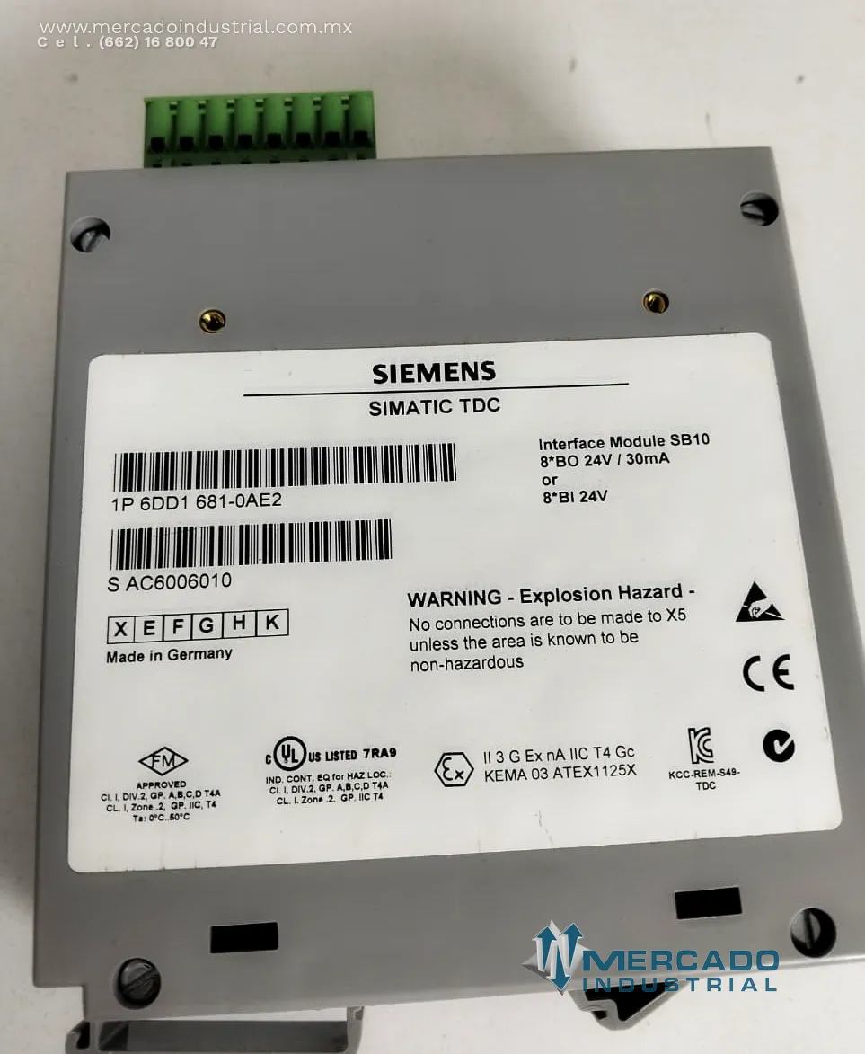 Módulo de interfaz 24 V DC 30 mA modelo SB10 marca SIEMENS